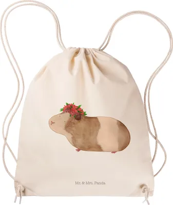 Produktbild von Mr. & Mrs. Panda Jutebeutel Meerschweinchen Weisheit - Transparent - Geschenk, gym tasche, Blumenkind, Beutel, Wunder, wander rucksack, Turnbeutel, Lustige Sprüche