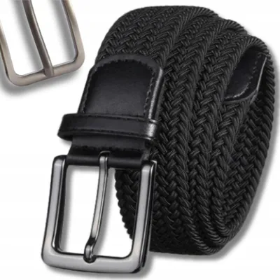Immagine prodotto di Elegante cintura elastica in tessuto nero solido