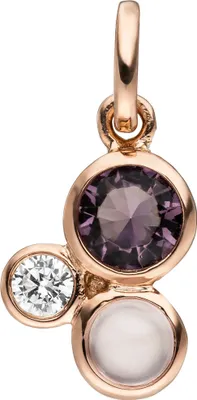 Produktbild von Anhänger mit Zirkonia & Glasstein 925 Silber Rotgold vergoldet Silberanhänger