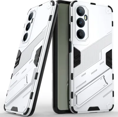 Produktbild von Armor Hülle für Realme C65 4G Hybrid PC TPU Bumper Stoßfestes Schutzhülle mit Standfunktion Orange