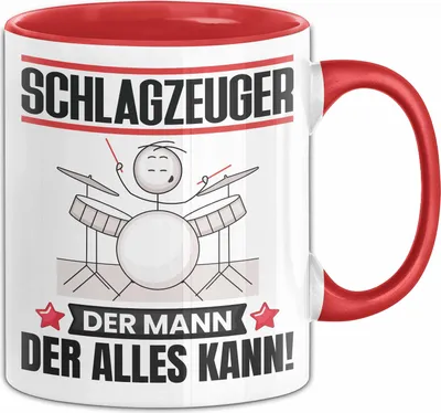 Produktbild von Schlagzeuger Tasse Geschenk für Schlagzeuger Der Mann Der Alles Kann Geschenkidee zum Geburtstag (Rot)
