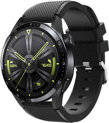 Produktbild von Strap-it Huawei Watch GT 3 46mm Silikonarmband (Schwarz)