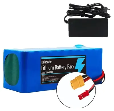 Immagine prodotto di Batteria agli ioni di litio, capacità 100Ah, tensione 48V, caricabatterie XT60-JST