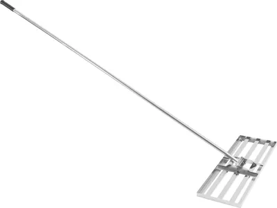 Produktbild von Rasen-Nivellierer - Rechen - Verstellbarer Stiel 50–180 cm - 180° drehbar - T-Form - Edelstahl und Gummigriff - 75×25×200 cm