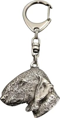 Produktbild von Bedlington Terrier, Rothbury Terrier - Versilberter Schlüsselanhänger mit Hund, Handtaschen-Dekoration, Rucksack-Anhänger der Marke Art-Dog