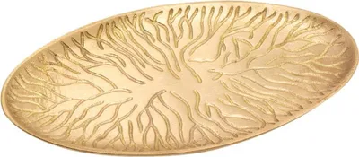 Produktbild von Kerzenteller Oval 18x9cm Messing Gold Matt Untersetzer Untertasse Kerzenhalter