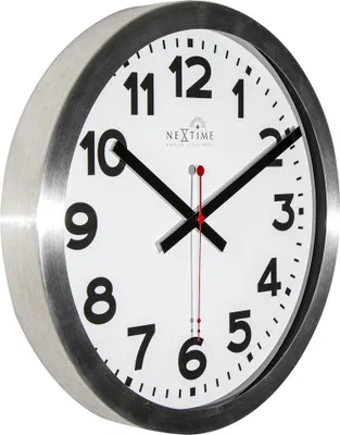 Obrázok produktu pre NeXtime 3999ARRC, Múr, Quartzové hodiny, Kruh, Hliník, Čierna, Červená, Biela, Hliník, Dospelí