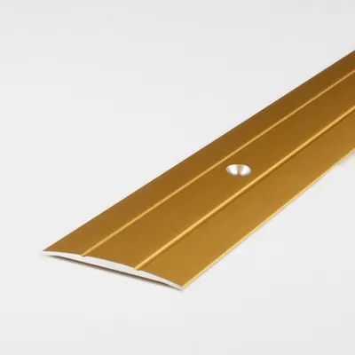 Produktbild von PROVISTON Übergangsprofil | 1.8 x 38 x 1000 mm | Übergangsschiene Übergangsleiste Bodenprofil Abdeckleiste Aluminium eloxiert Goldfarbig Gebohrt