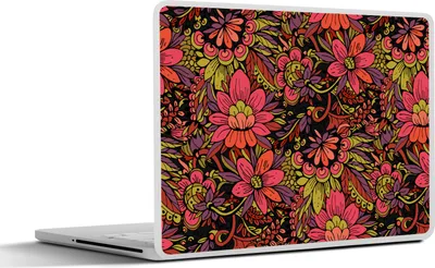 Produktbild von MuchoWow® Laptop Aufkleber Sticker Cover Blumen - Blätter - Design 36.5x27.5 cm - Laptop-Sticker