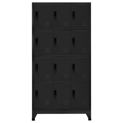 Image de vidaXL Armoire à casiers noirs 90x45x180 cm Acier