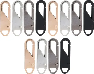 Image de 12 pièces d'extracteurs amovibles de fermeture à glissière à ressort en alliage, accessoires de tête coulissante pour valises