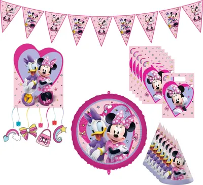Produktbild von 15-tlg. Minnie Junior Party Set für Kindergeburtstag