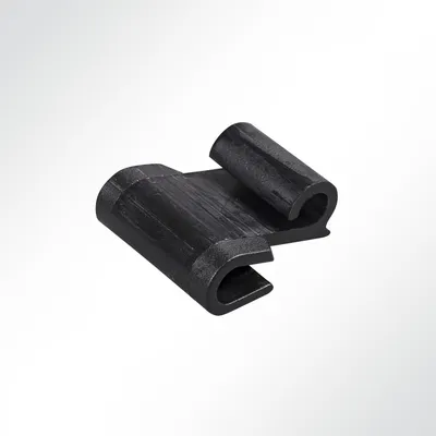 Produktbild von Lysel® Kunststoff Doppelhaken groß, (BxL) 37x41mm in Schwarz (1 Stück)