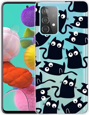 Produktbild von Handyhülle für Samsung Dünn Schutzcase Cover Bumper Schale Transparent, Farbe:Lustige Katzen, Modell wählen:Samsung Galaxy A32 5G
