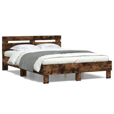 Immagine prodotto di vidaXL Giroletto con testiera in rovere fumé 120x190 cm Materiale a base di legno