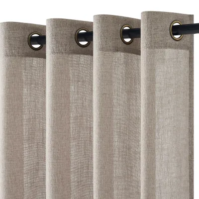 Obrázek produktu pro Sada dvou moderních lněných závěsů, rozměry 140 x 240 cm, barva taupe