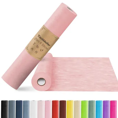 Obrázok produktu pre Textilný bežec na stôl, ružová farba, 25 metrov x 30 cm, dekoračná stuha