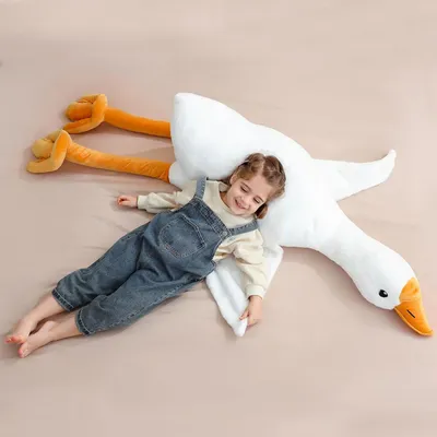 Obrázek produktu pro Plyšová husa, 160 cm, extra velké polštářové polštář, měkká plyšová hračka, pro děti