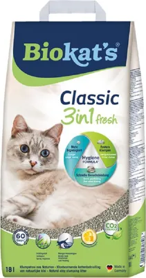 Zdjęcie produktu dla Biokats 18 l – żwirek dla kotów Classic Fresh