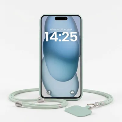 Produktbild von Handyhülle für Apple iPhone 15 mit Handykette Band Kordel Hülle Case Schutzhülle Türkis