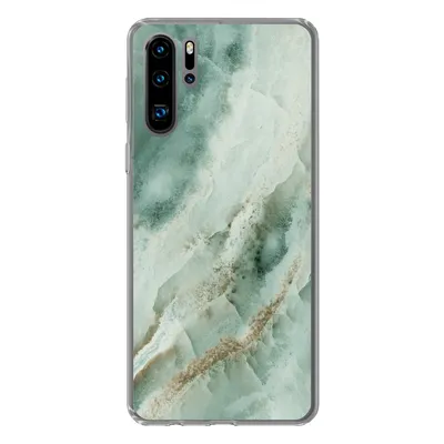Produktbild von MuchoWow® Handyhülle Schutzhülle Hülle für Huawei P30 Pro Naturstein - Grün - Chic Silikon Softcase Handy Hülle - Schutzdeckel