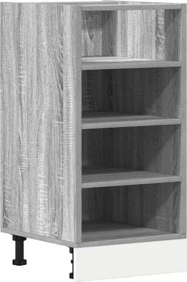 Image de vidaXL Armoire basse Riga Gris Sonoma 40x44,5x81,5 cm Matériau dérivé du bois