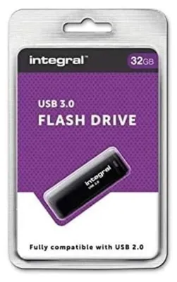 Zdjęcie produktu dla Integral INFD32GBBLK3.0, 32 GB, 3.2 Gen 1 (3.1 Gen 1), 30 MB/s, Pokrywka