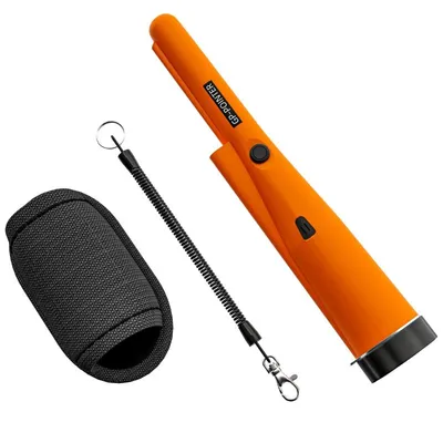Image de Détecteur de métaux Fortuna Lai pour adultes, appareil de détection portable avec indicateur LED, détecteur de métaux sans fil étanche orange