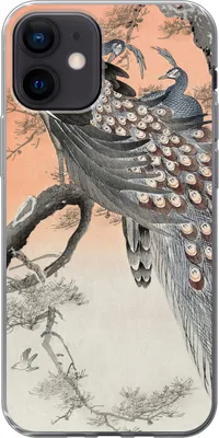 Produktbild von MuchoWow® Handyhülle Schutzhülle Hülle für Telefoonhoesje iPhone 12 Pfauenfedern - Pfau - Vintage Silikon Softcase Handy Hülle - Schutzhülle