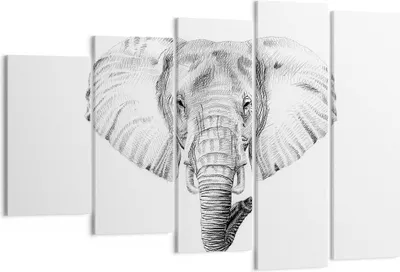 Produktbild von Bild auf Leinwand - Leinwandbild - Elefant Afrika Illustration Kinder - 150x100cm - Wand Bild - Wanddeko - Leinwanddruck - Bilder - Kunstdruck - Leinwand bilder - Wandkunst - EG150x100-3213