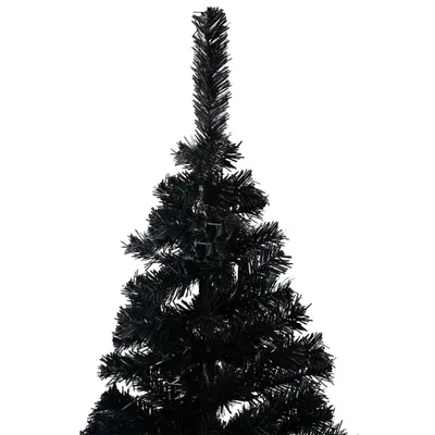 Produktbild von vidaXL Künstlicher Weihnachtsbaum Beleuchtung & Kugeln Schwarz 210 cm