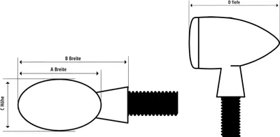 Immagine prodotto di HIGHSIDER Luce posteriore a LED MICRO-BULLET, nera, rossa per