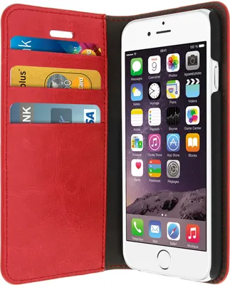 Produktbild von Avizar, Flip-Schutzhülle im Brieftaschenstil für Apple iPhone 6 / 6s, Rot