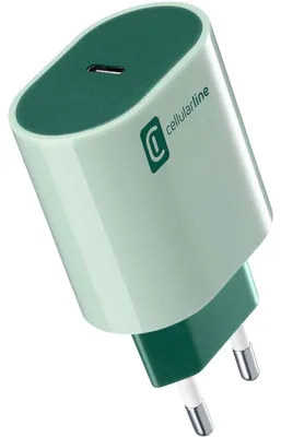 Produktbild von Cellularline USB-C CHARGER PD 20W GREEN