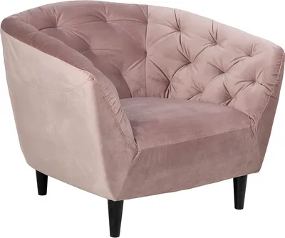 Produktbild von Smuk Salem Sessel aus Samt, Rosa, 97x83x79cm, mit Steppung und Holzbeinen