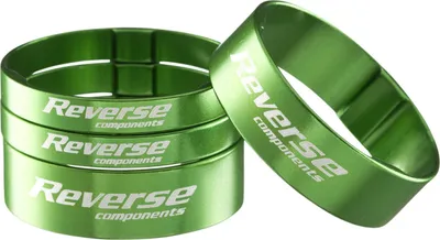 Produktbild von Reverse Alu Vorbau / SCS Spacer Set 1 1/8'' 2x 5mm 2x 10mm hellgrün