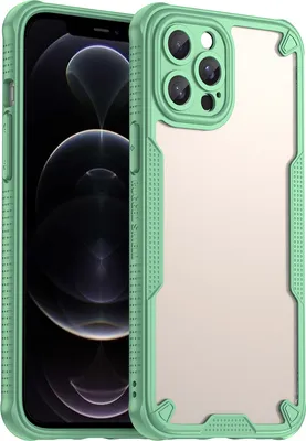 Produktbild von Schutzhülle für iPhone 12 Pro Max, transluzente matte Rückseite, TPU Bumper Case Grün