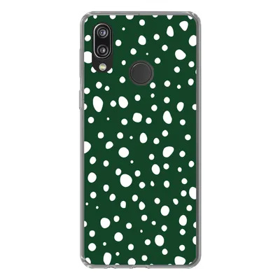 Produktbild von MuchoWow® Handyhülle Schutzhülle Hülle für Huawei P20 Lite (2020) Polka dots - Weiß - Grün Silikon Softcase Handy Hülle - Kartenhalter