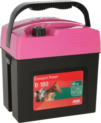 Produktbild von AKO Compact Power B180 Weidezaungerät, 9V Farbe Pink, ideal für Pferde
