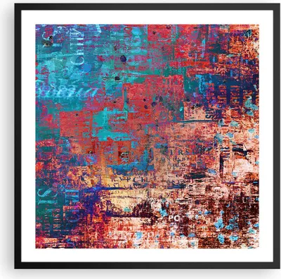 Produktbild von Gerahmtes Poster - Schwarzer Rahmen - Graffiti modern - 60x60 cm - Wand Bild - Wanddeko - Wandbilder - Kunstposter - Wandposter - Bilderrahmen - Bilder - Kunstdruck - Wandbild - P2BAC60x60-3648