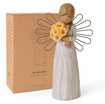 Sonnenblumen-Engel-Figur, handbemalt, Mutmachgeschenk für Frauen