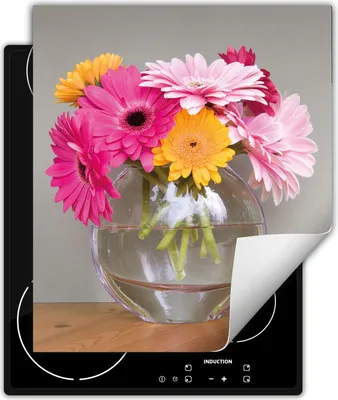 Produktbild von DarHaus Herdabdeckplatte 45x52 cm Anti Rutsch Matte Aufrollbar, Blumenstrauß