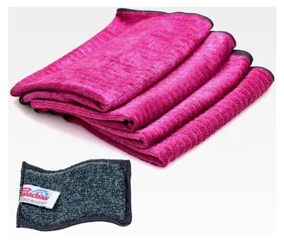 Produktbild von 4er Set Geschirrtücher Maxi (Beere), Premium Küchentücher, Geschirrhandtücher, 4X Maxi Geschirrtücher + 1x Spülschwamm
