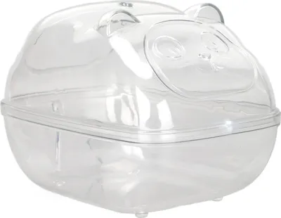 Produktbild von Hamster-Badebox, transparent, großer Raum, auslaufsicher, Cartoon-Form, Hamster-Sandbadezimmer für kleine Haustier-Rennmäuse