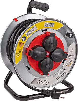 Stahlblech Kabeltrommel Kabelrolle Verlängerungskabel Stromkabel 25 Meter H05RR-F 3G1,5mm² IP44 Werkstatt Garage Produktion Lager Garten Kabel online günstig kaufen 402364 40308 4066986403088 Stabilo-Fachmarkt.de KesTek