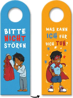 Produktbild von Türhänger Superheldenmotiv - Bitte nicht stören oder Was kann ich für dich tun