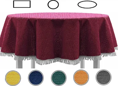Produktbild von Gartentischdecke mit Fransen Tischdecke rund oval eckig Classic 140x180 cm oval bordeaux