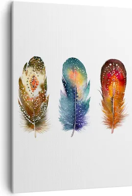 Produktbild von Bild auf Leinwand - Leinwandbild - Einteilig - Feder Vogel Farbe - 50x70cm - Wand Bild - Wanddeko - Wandbilder - Leinwanddruck - Kunstdruck - Wanddekoration - Leinwand bilder - Wandbild - PA50x70-4927