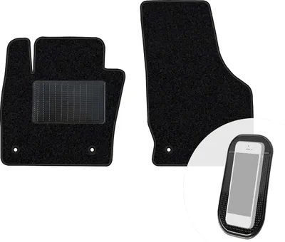 Produktbild von moto-MOLTICO Vorne Fußmatten Auto Velours Autoteppiche Schwarz Automatten Set 2-teilig passend für Audi A8 W12 lang ab 2011