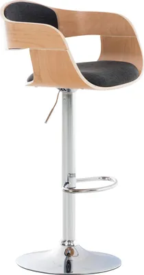 Produktbild von CLP Barhocker Kingston Stoff drehbar und stufenlos verstellbar | Farbe natur/dunkelgrau